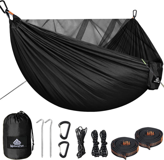 NATUREFUN Camping Hammock: 300kg Load Capacity & Quick-Drying Parachute Nylon for Easy Setup!