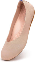 Women's Wide Width Ballet Flats - Knit Round Toe Flats with Arch