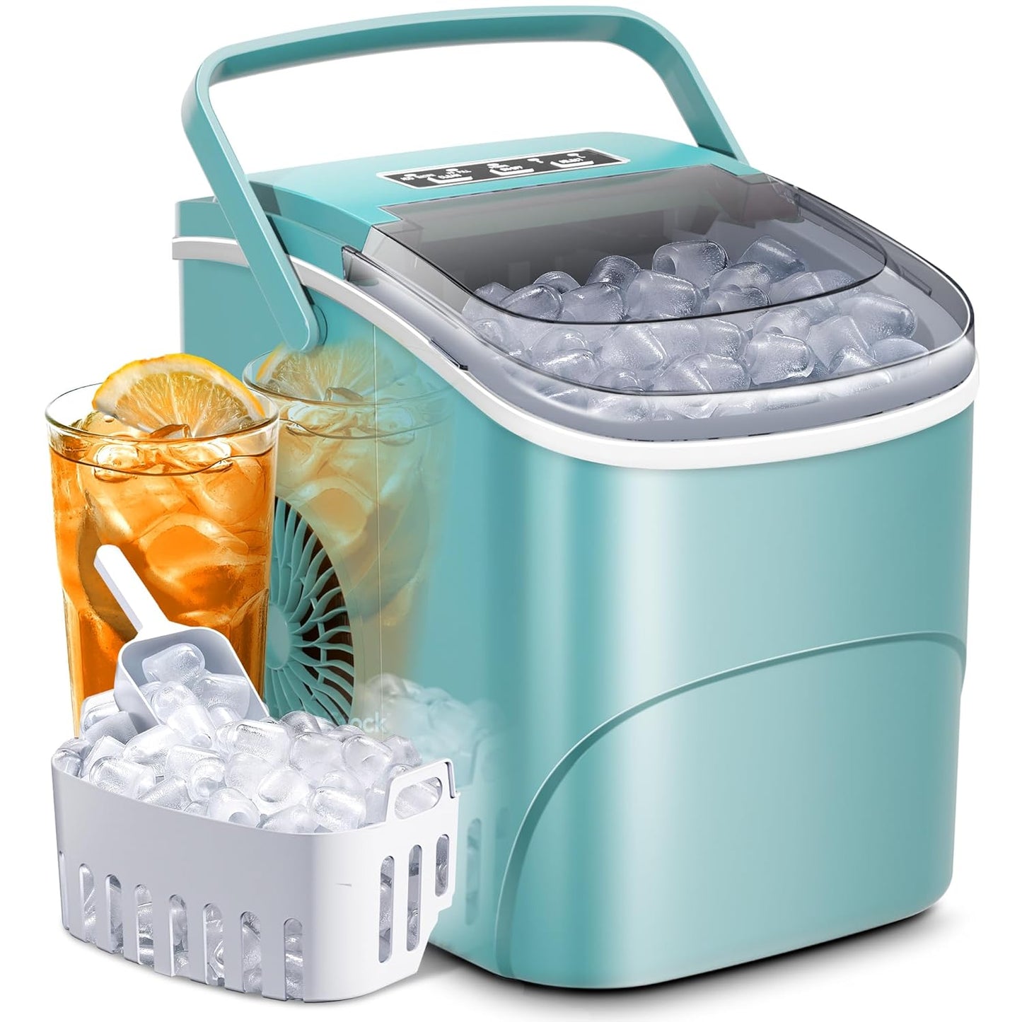 AGLUCKY Ice Maker Countertop - Rapid Ice Production & Self-Cleaning