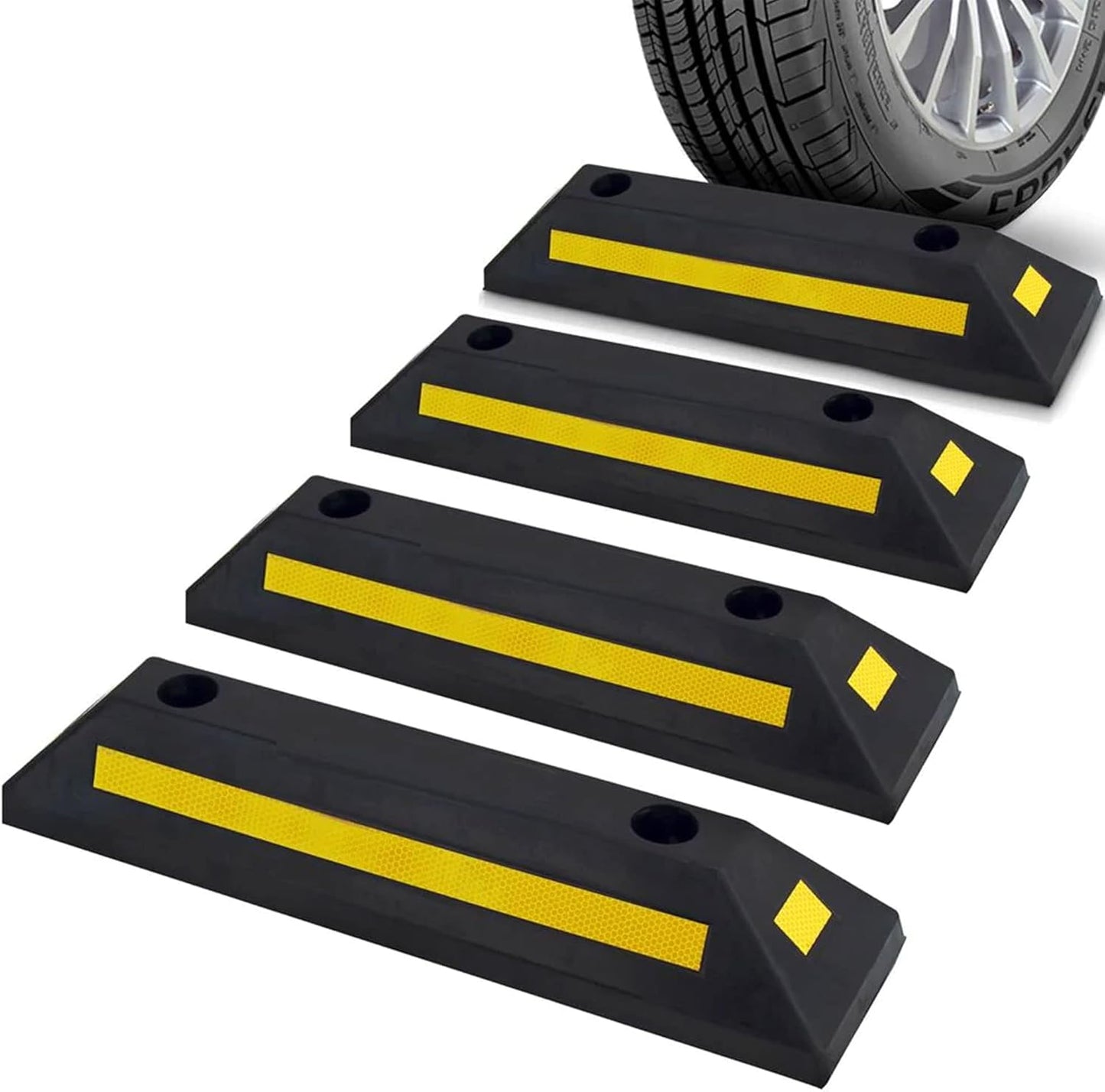 Pyle Curb Garage Vehicle Floor Safety Heavy Duty Rubber Stopper