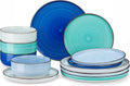 vancasso Bonita Blue Dinnerware Set for 4 - Hand-Painted Stoneware