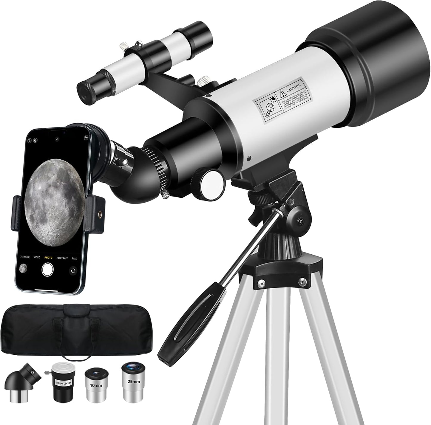 70mm Aperture Portable Telescope for Adults and Beginners