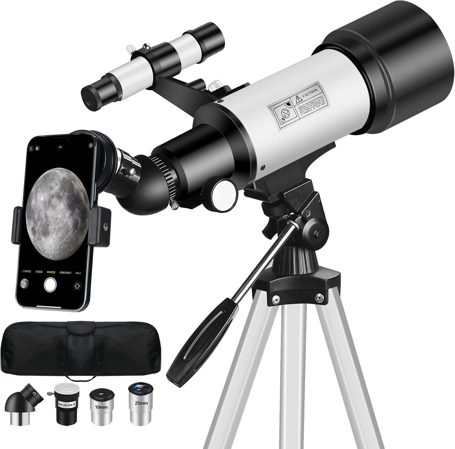 70mm Aperture Portable Telescope for Adults and Beginners