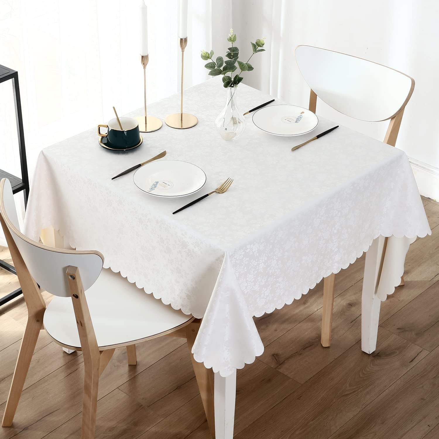 Smiry Square Table Cloth - Elegant Waterproof Vinyl Cover