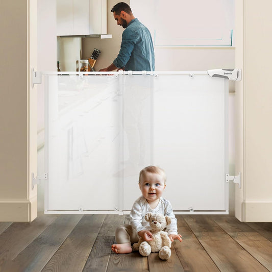 Babelio Mesh Safety Gate: One-Hand Open, Auto-Close