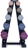 Dumbbell Set with Rack - Neoprene Coated Weights for Home Gym