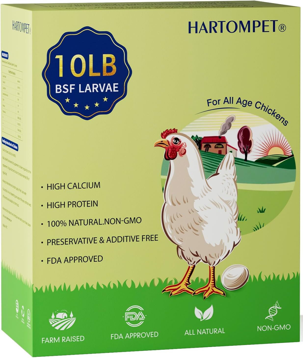 10LB Dried Black Soldier Fly Larvae for Healthy Hens and Ducks