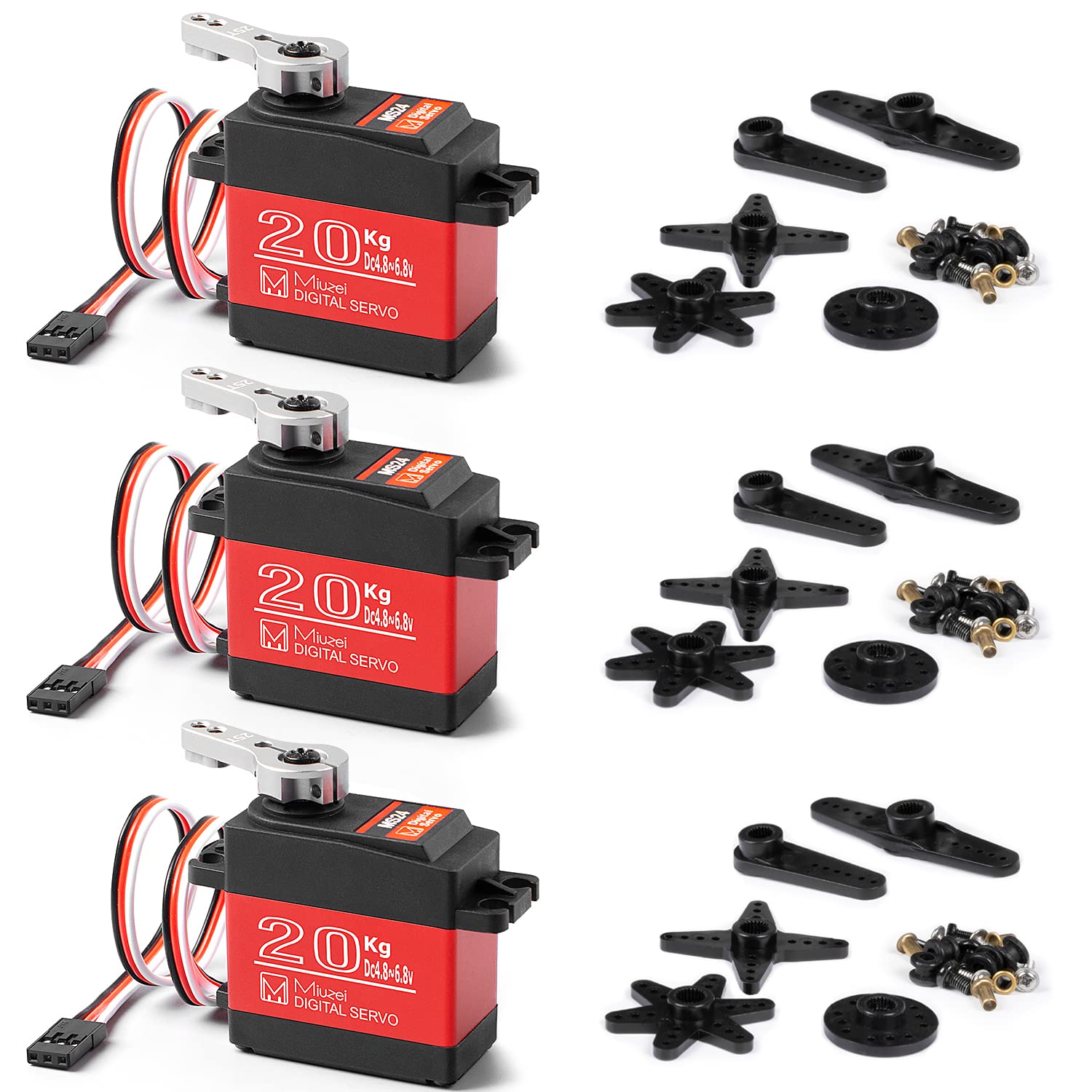 Miuzei 20KG Servo Motor High Torque Digital Servo for RC Models