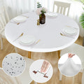 Double Design PU Round Tablecloth - Fitted Waterproof Cover 57in-60in