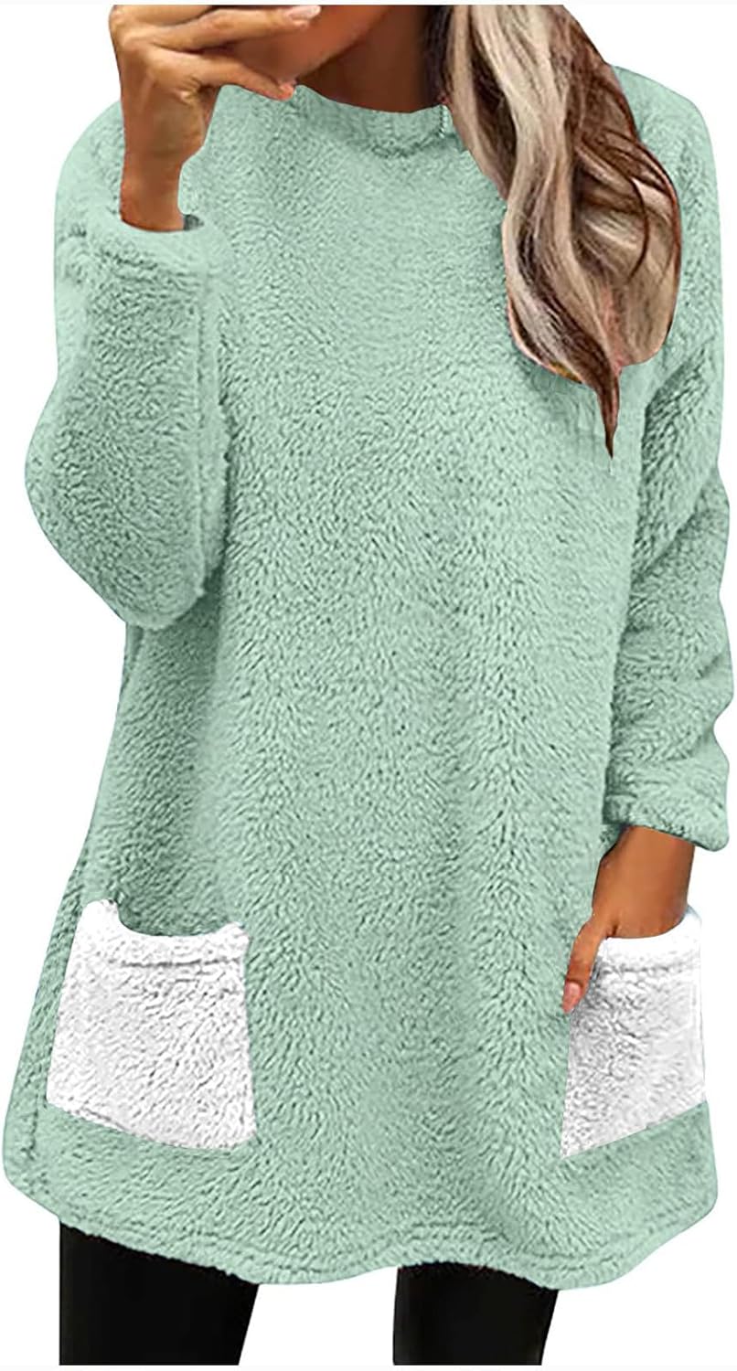 Warm Fleece-Lined Sherpa Sweater by Ceboyel