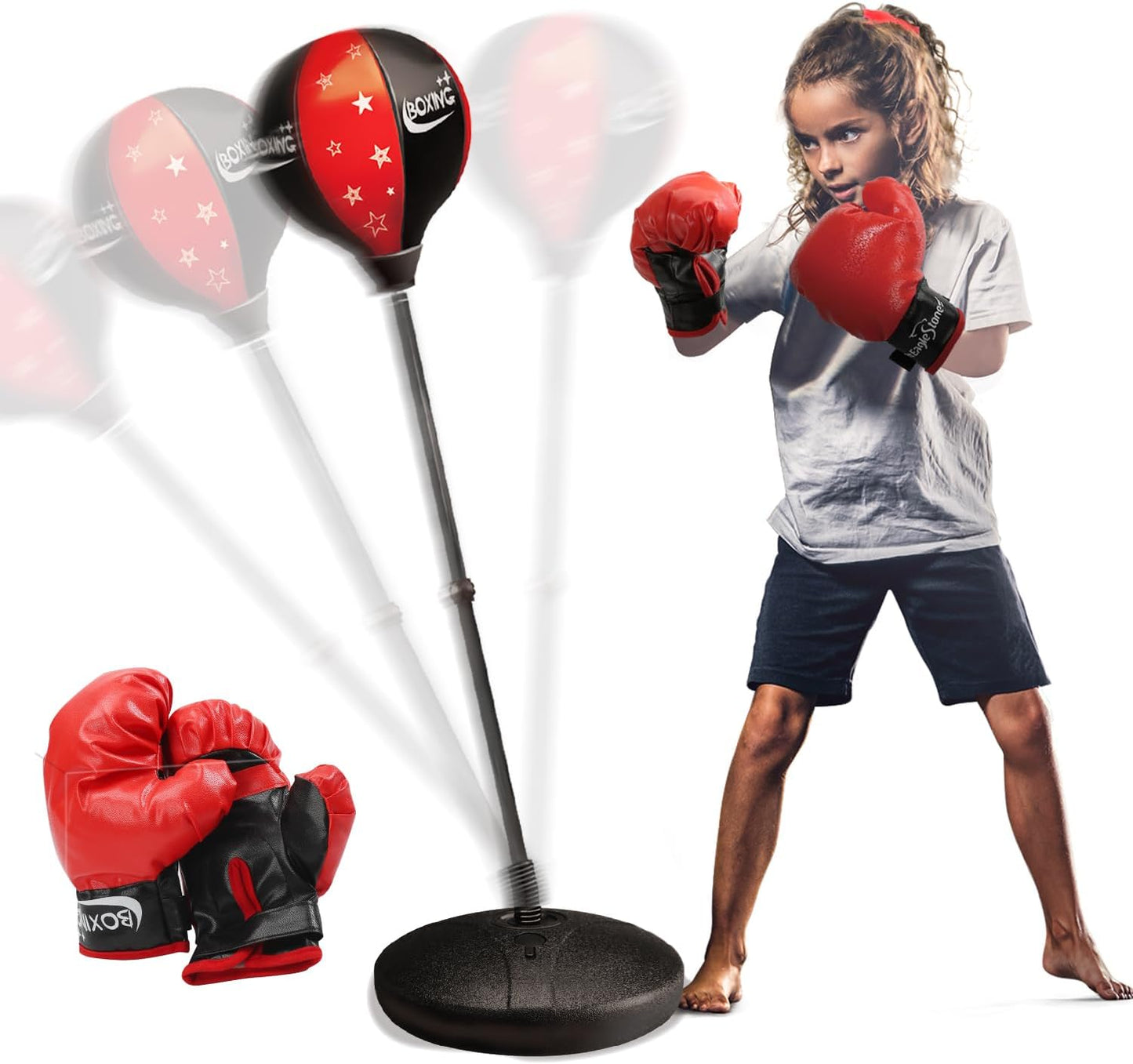Punching Bag for Kids - Adjustable Boxing Set for Active Play