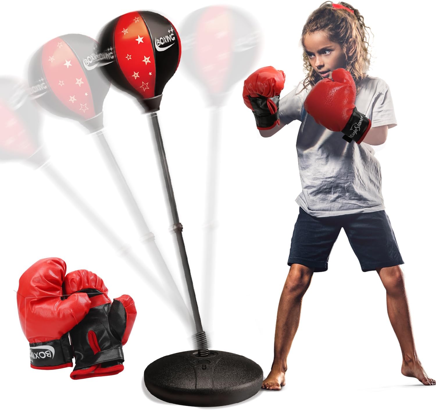 Punching Bag for Kids - Adjustable Boxing Set for Active Play