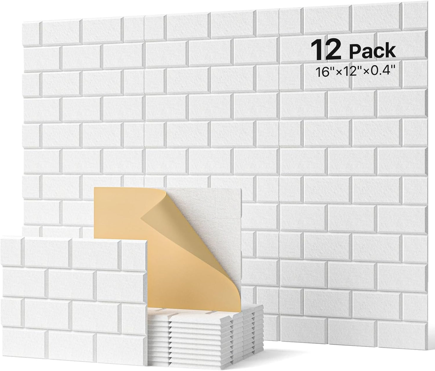 Soundproofing Panels for Walls - 12 Pack Self-Adhesive Panels