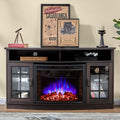 Curved Fireplace TV Stand with 26in Electric Fireplace - Farmhouse