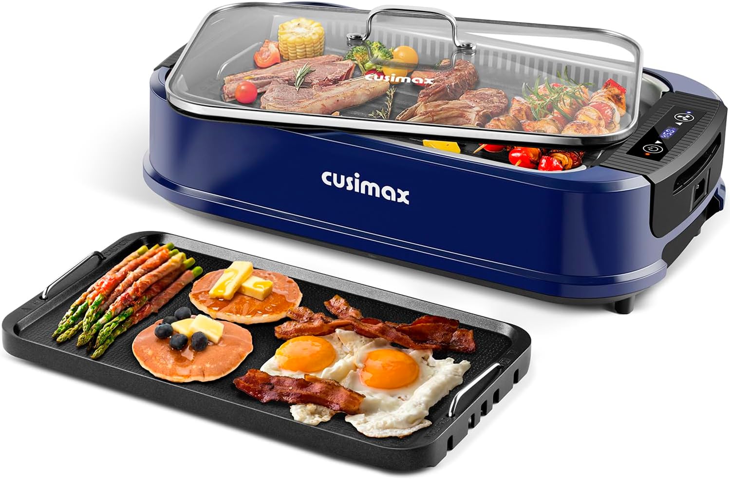 Smokeless Grill CUSIMAX 1500W Indoor Electric BBQ Grill Griddle