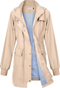 PITINAN Rain Jackets For Women Waterproof Rain Coats with Hood stripe