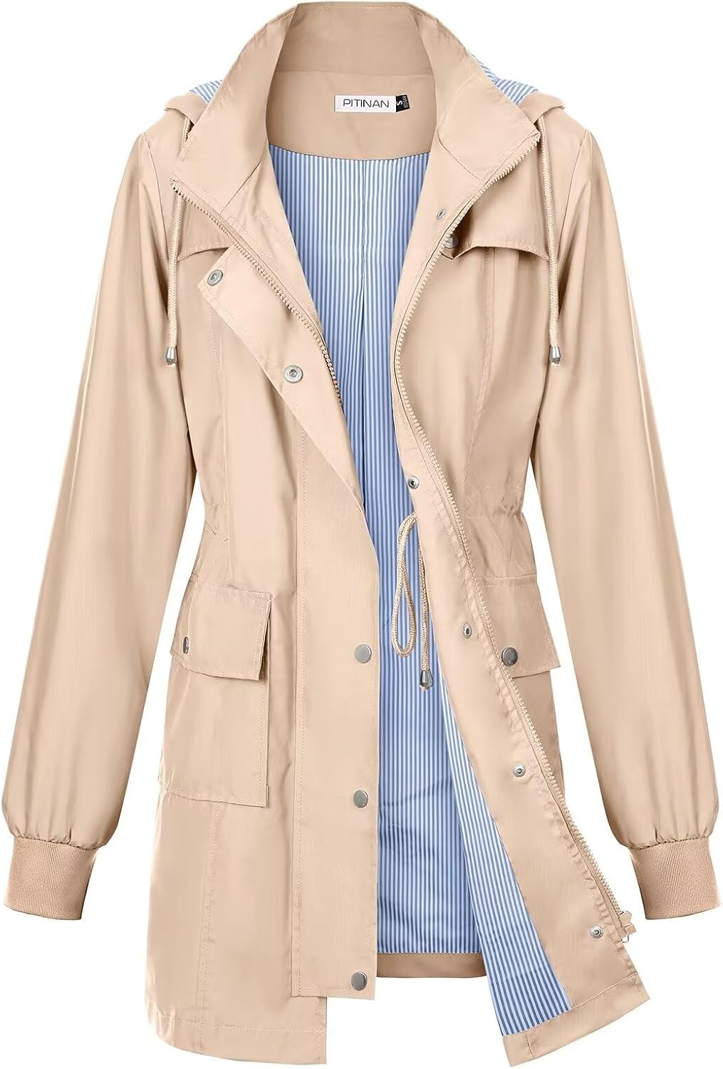 PITINAN Rain Jackets For Women Waterproof Lightweight Windbreaker