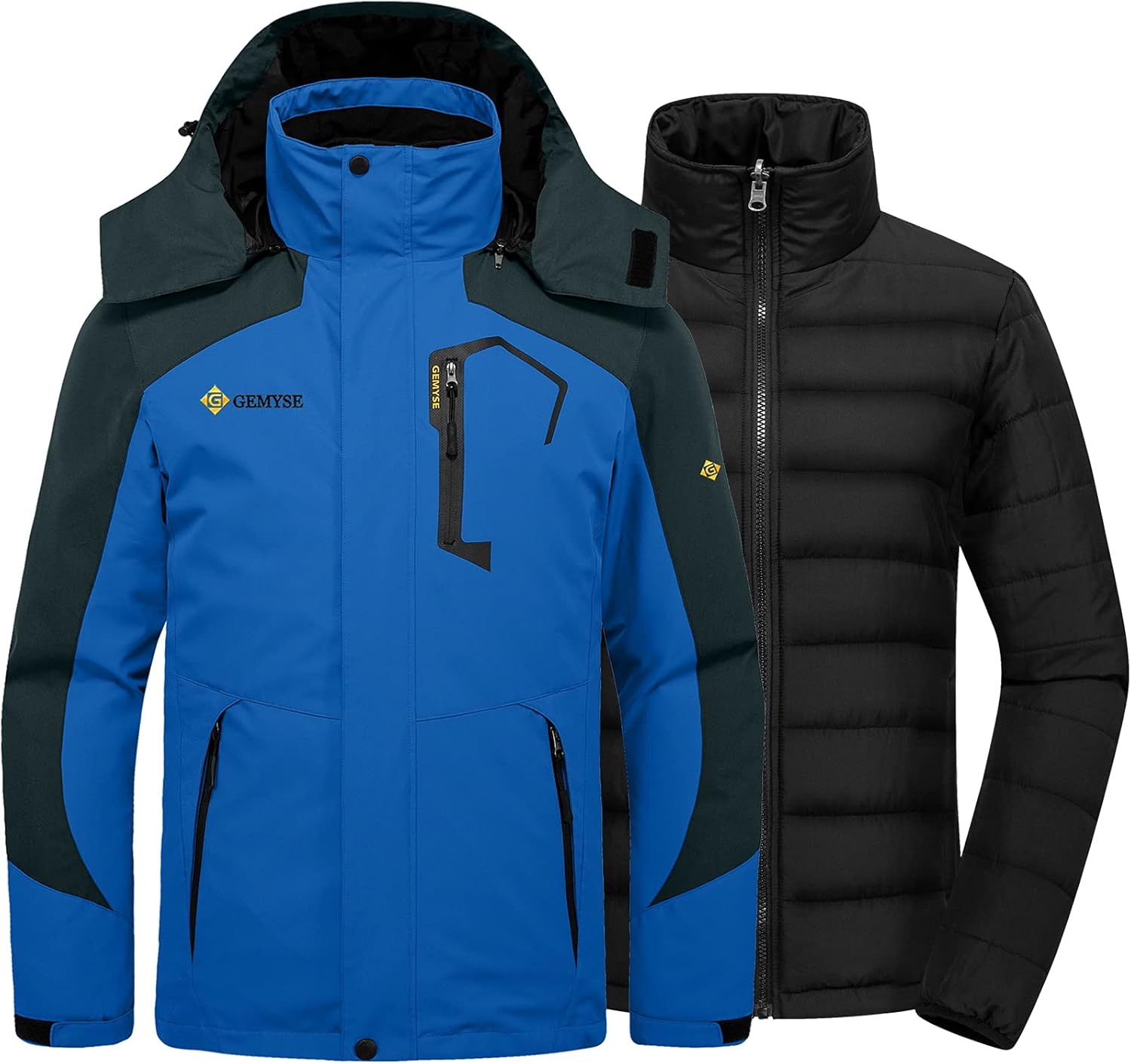 GEMYSE Men's 3-in-1 Waterproof Ski Jacket