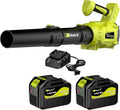 Leaf Blower Cordless with 2x 21V 6.0Ah Batteries - Powerful & Portable