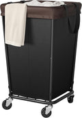 160L Laundry Basket with Wheels - Large 2-Section Rolling Hamper