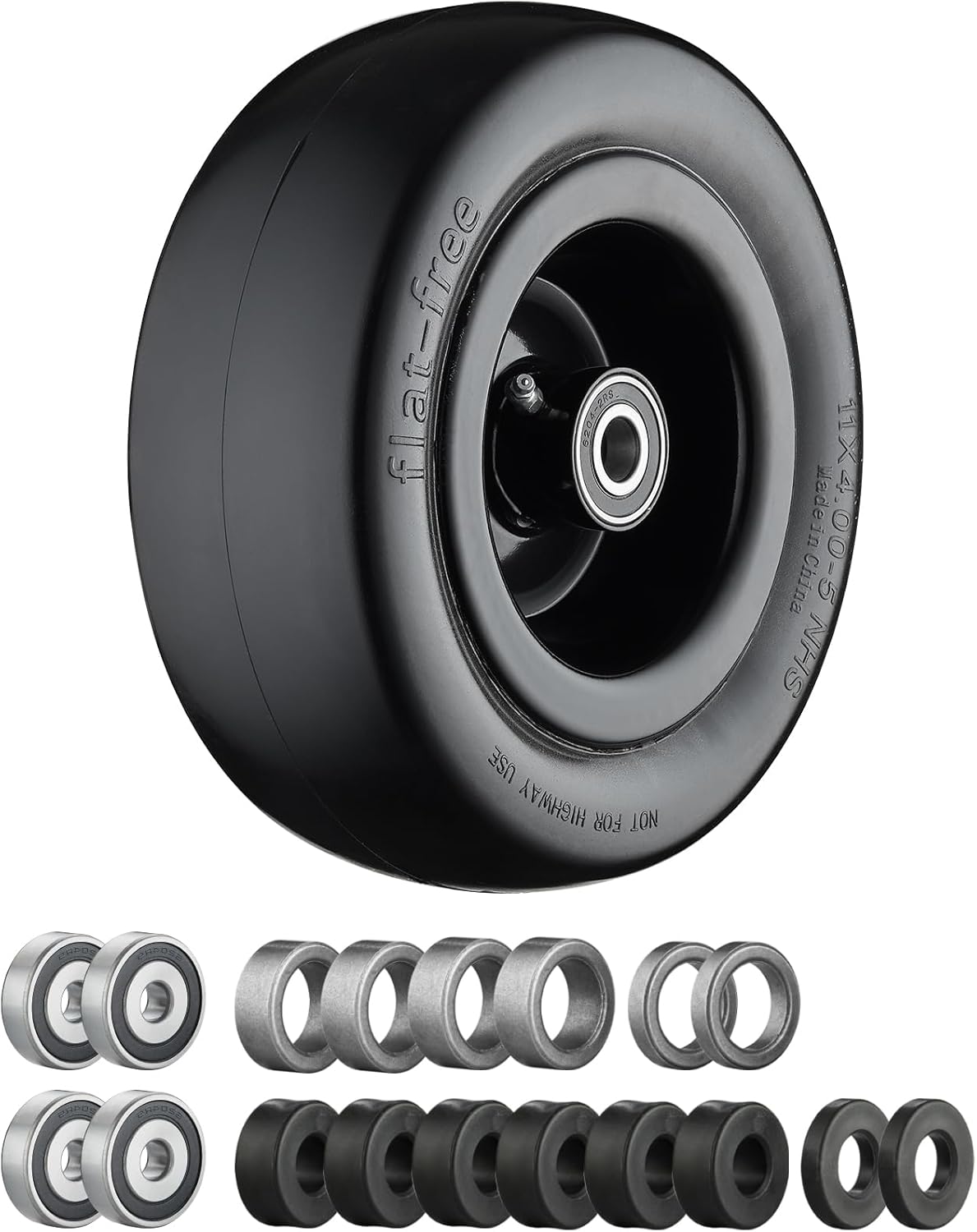 11x4.00-5 Lawn Mower Tires by Cubesprings - Flat Free