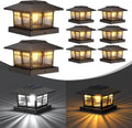 4x4 Solar Post Cap Lights 8 Pack - Dual Warm & Cool Modes