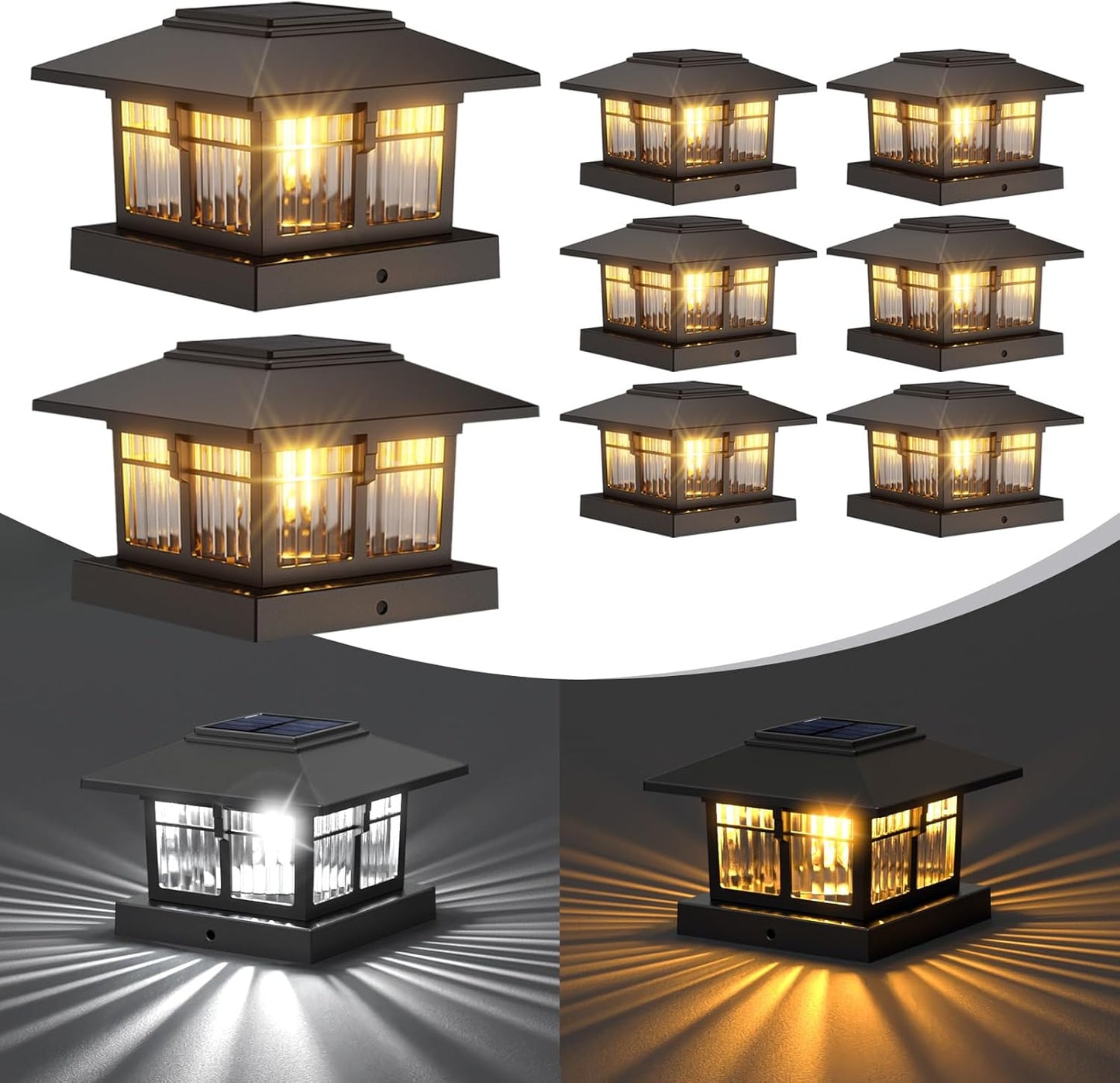 4x4 Solar Post Cap Lights - Elegant Outdoor Lighting Solution