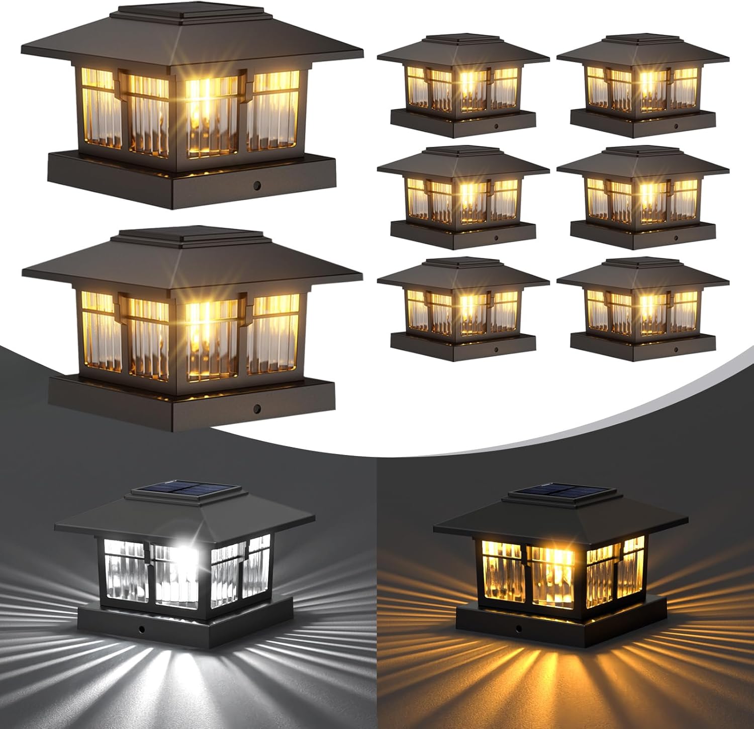 4x4 Solar Post Cap Lights - Elegant Outdoor Lighting Solution