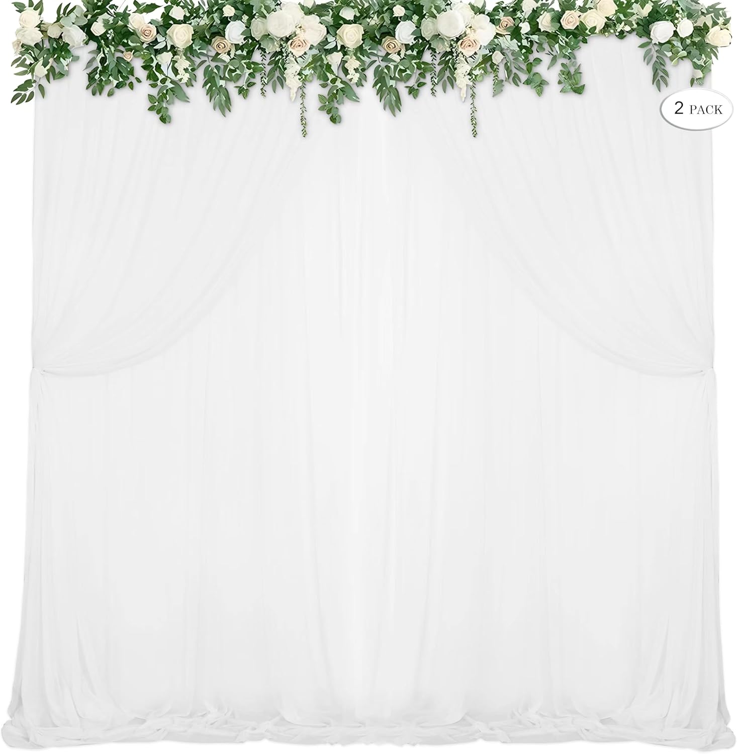 10x10ft Double Layer Chiffon Wedding Backdrop - Elegant Home Decor