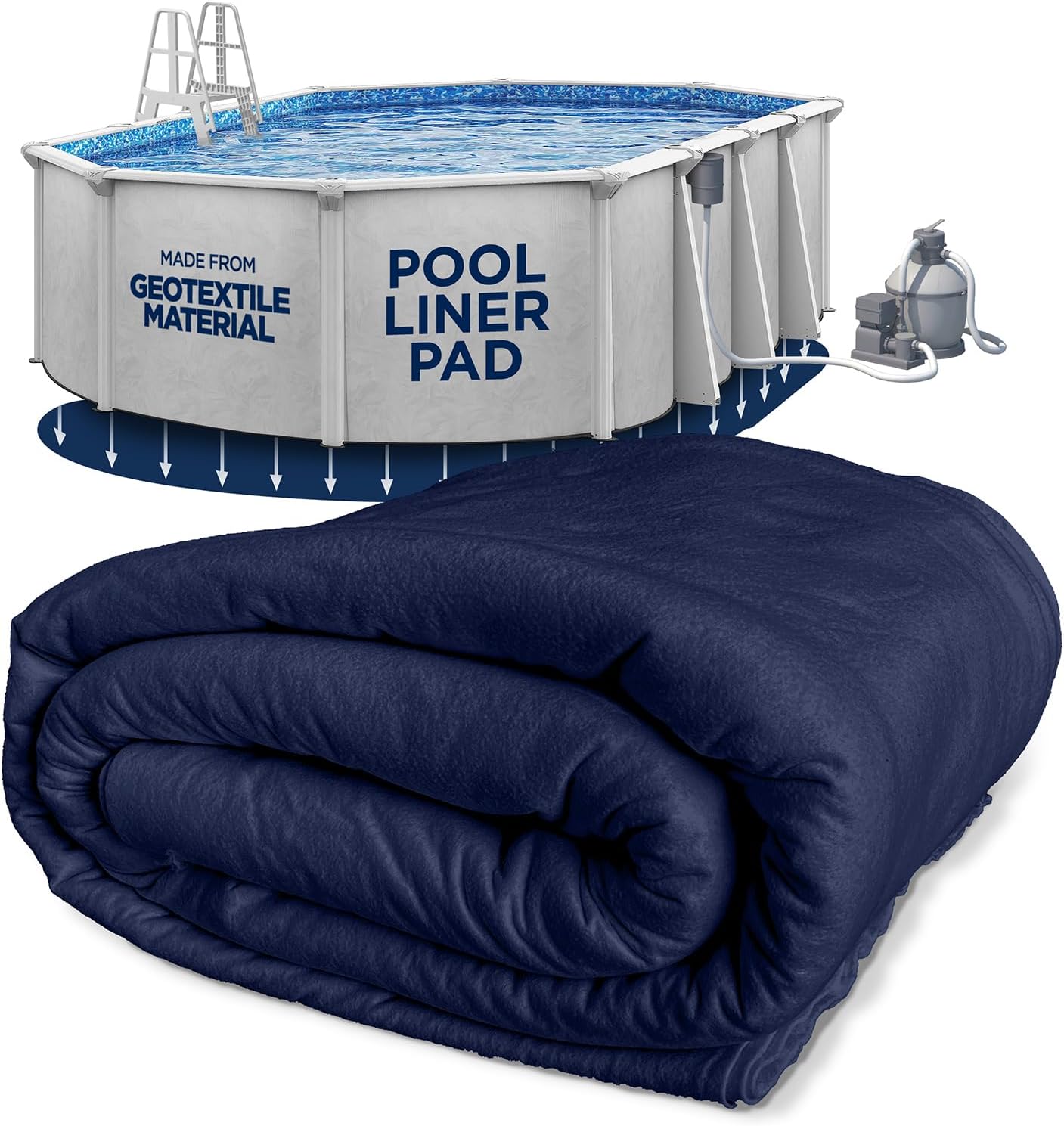 Durable 15-Foot-by-25-Foot Oval Pool Liner Pad for Protection