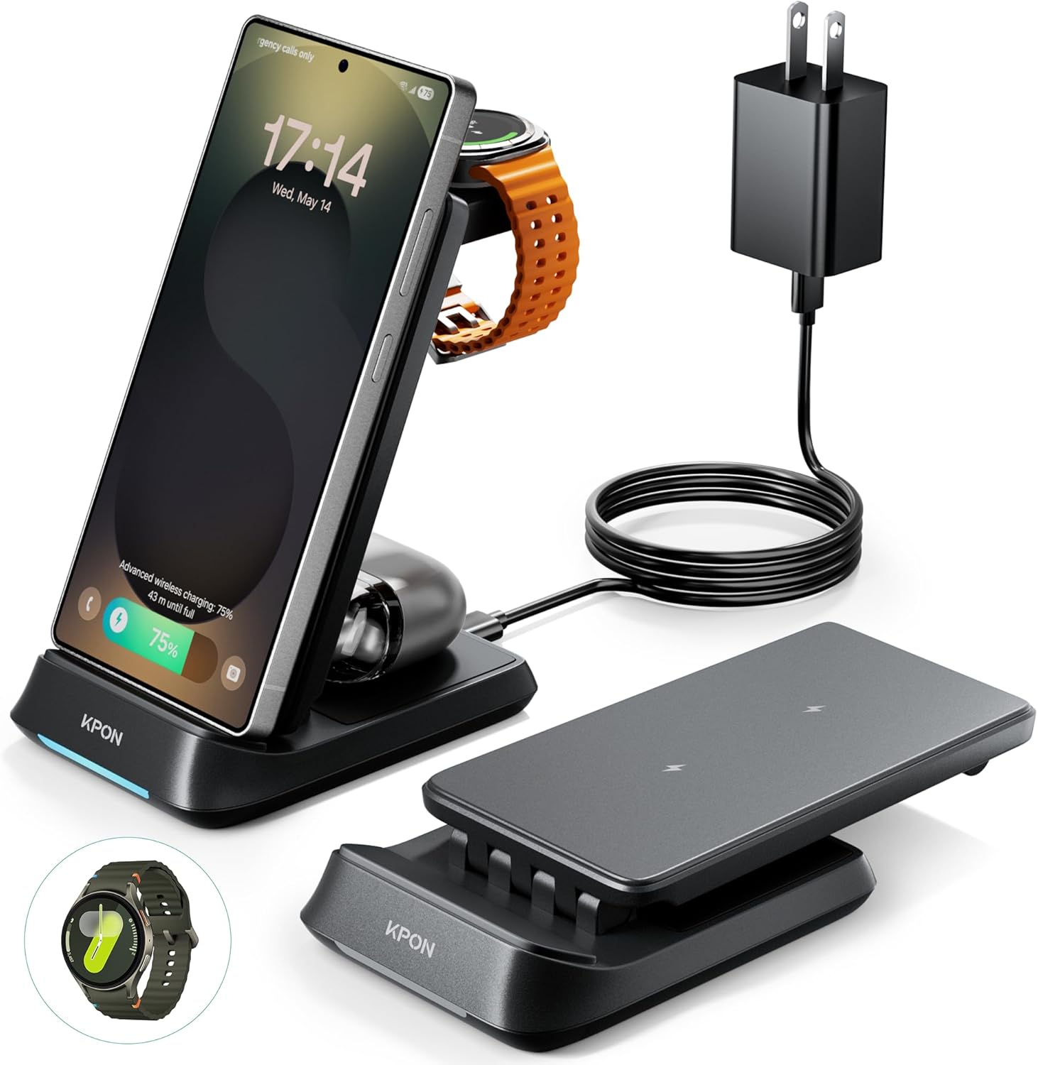 Kpon Wireless Charging Station for Thick Cases and Multiple Devices