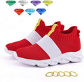 Boys Sneakers for Kids Red with Free Rings and Gems