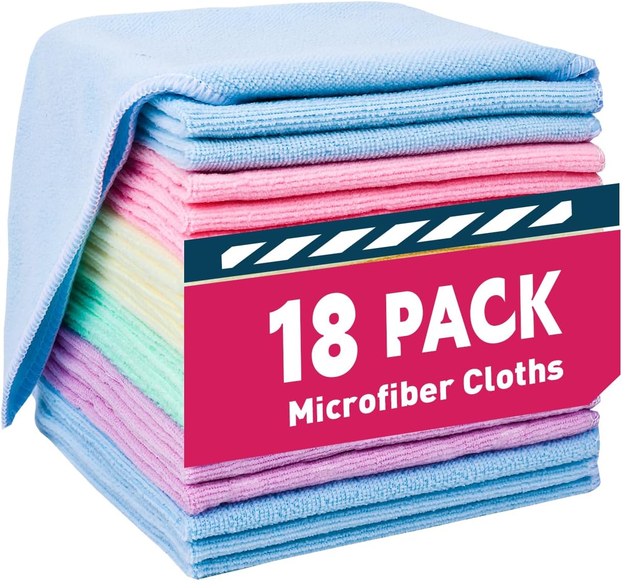 TEAWOO 18 Pack Microfiber Cleaning Cloths - Ultimate Cleaning Power!
