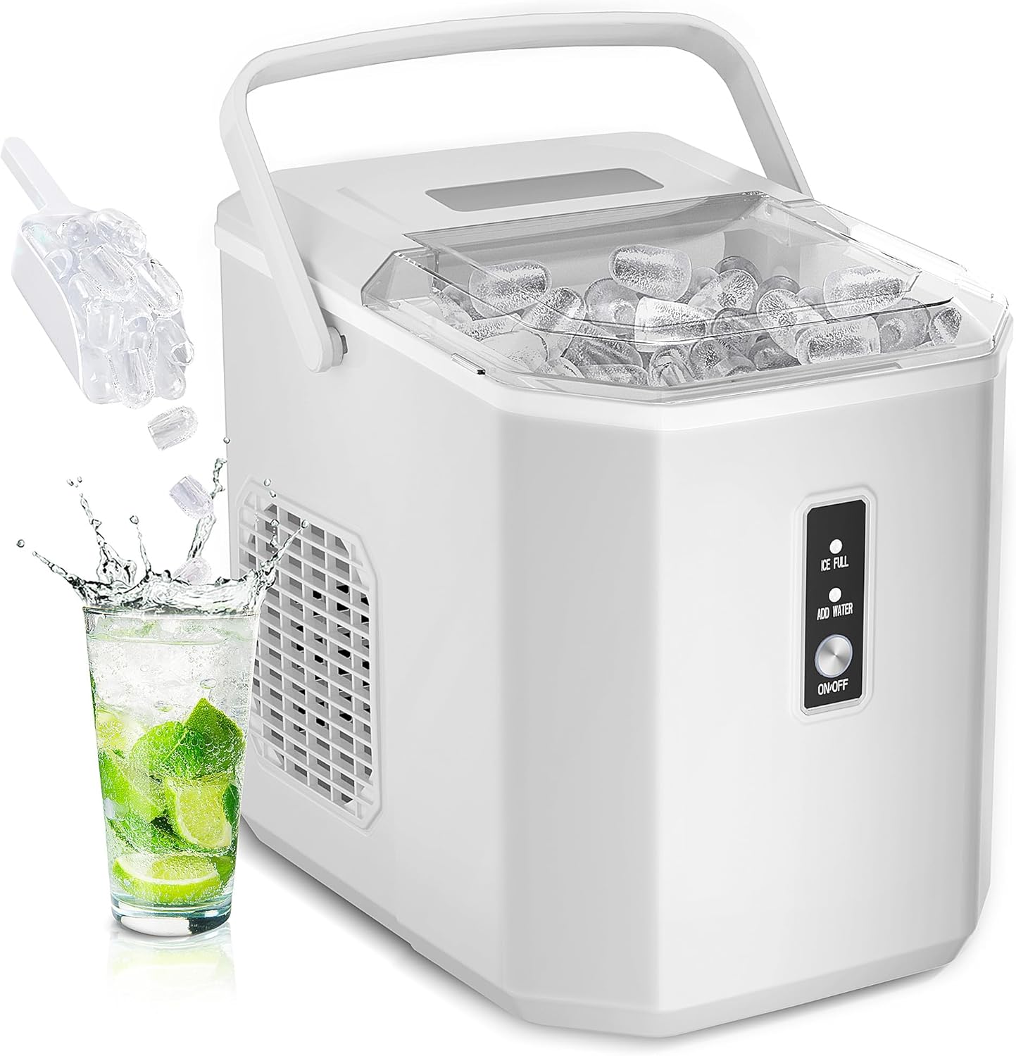 EUHOMY Ice Maker - 9 Cubes in 6 Mins, Portable & Self-Cleaning