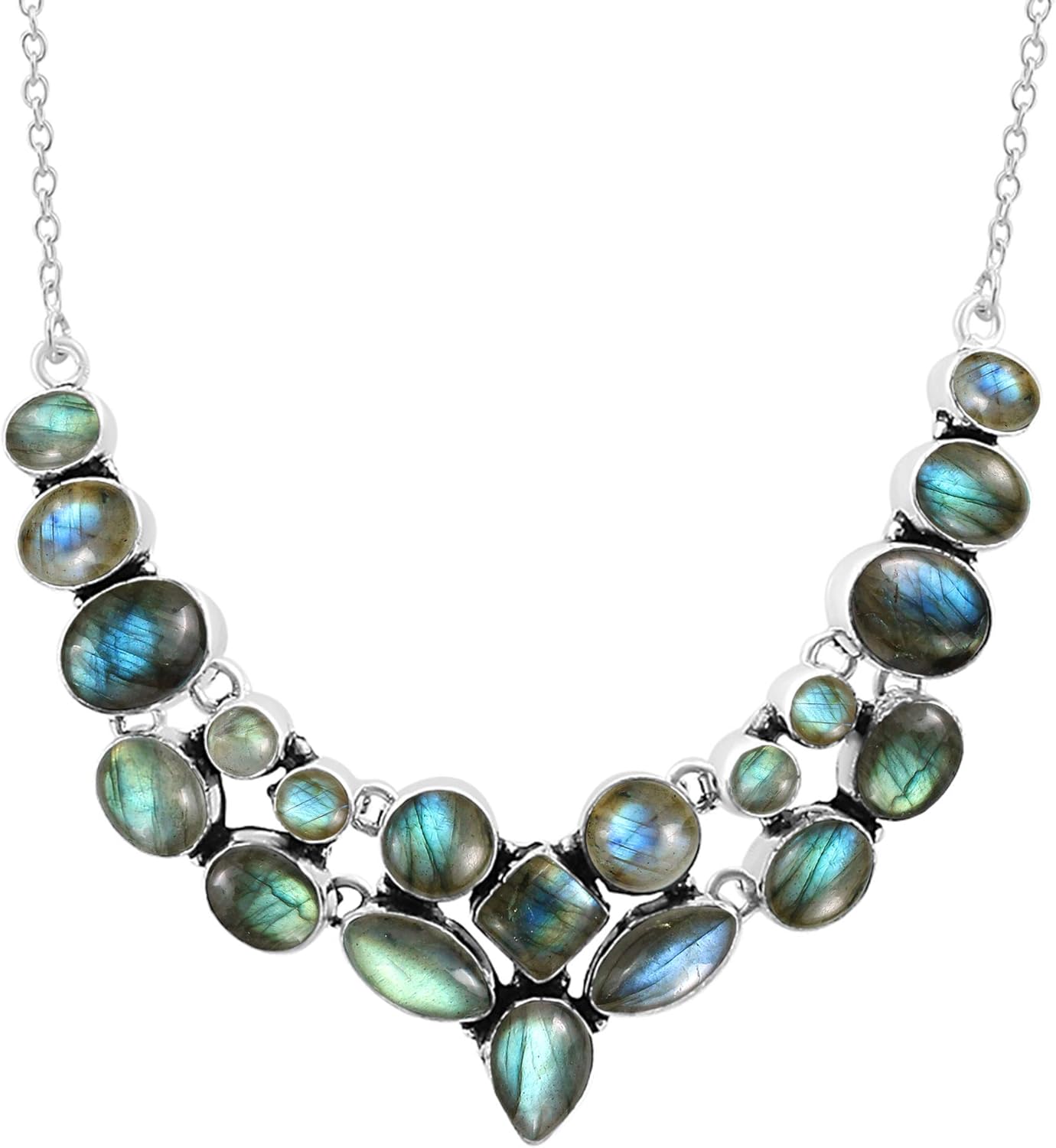 Natural Gemstones Necklace for Women - Vintage Boho Jewelry