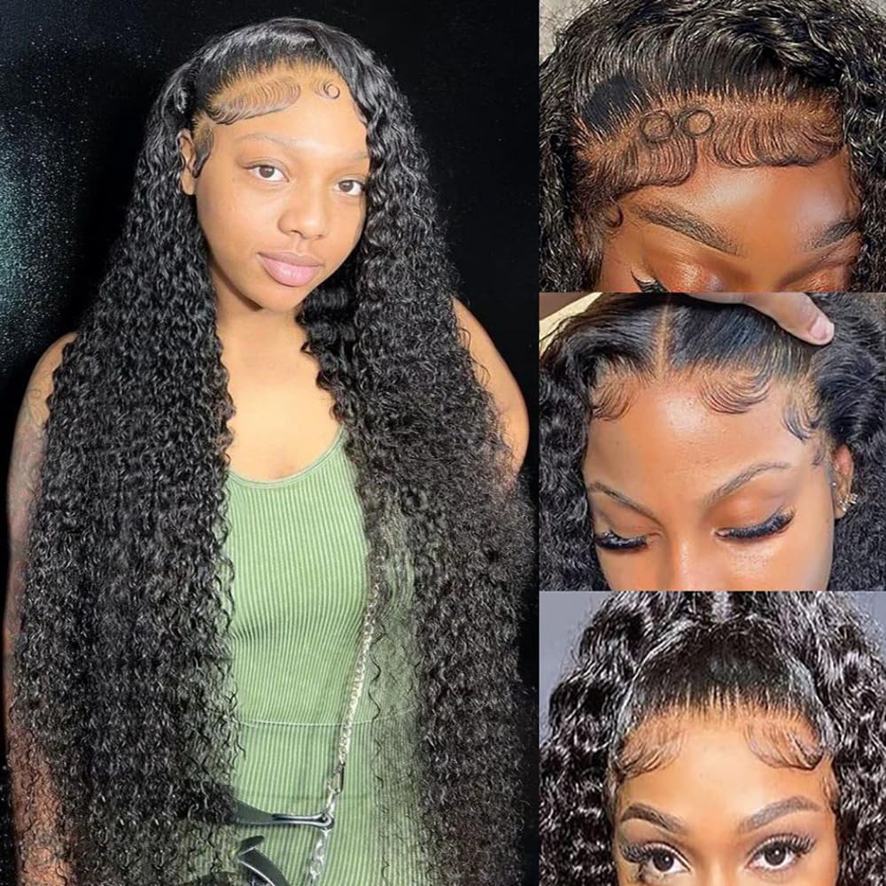 28 Inch Deep Wave Lace Front Wigs Human Hair for Women