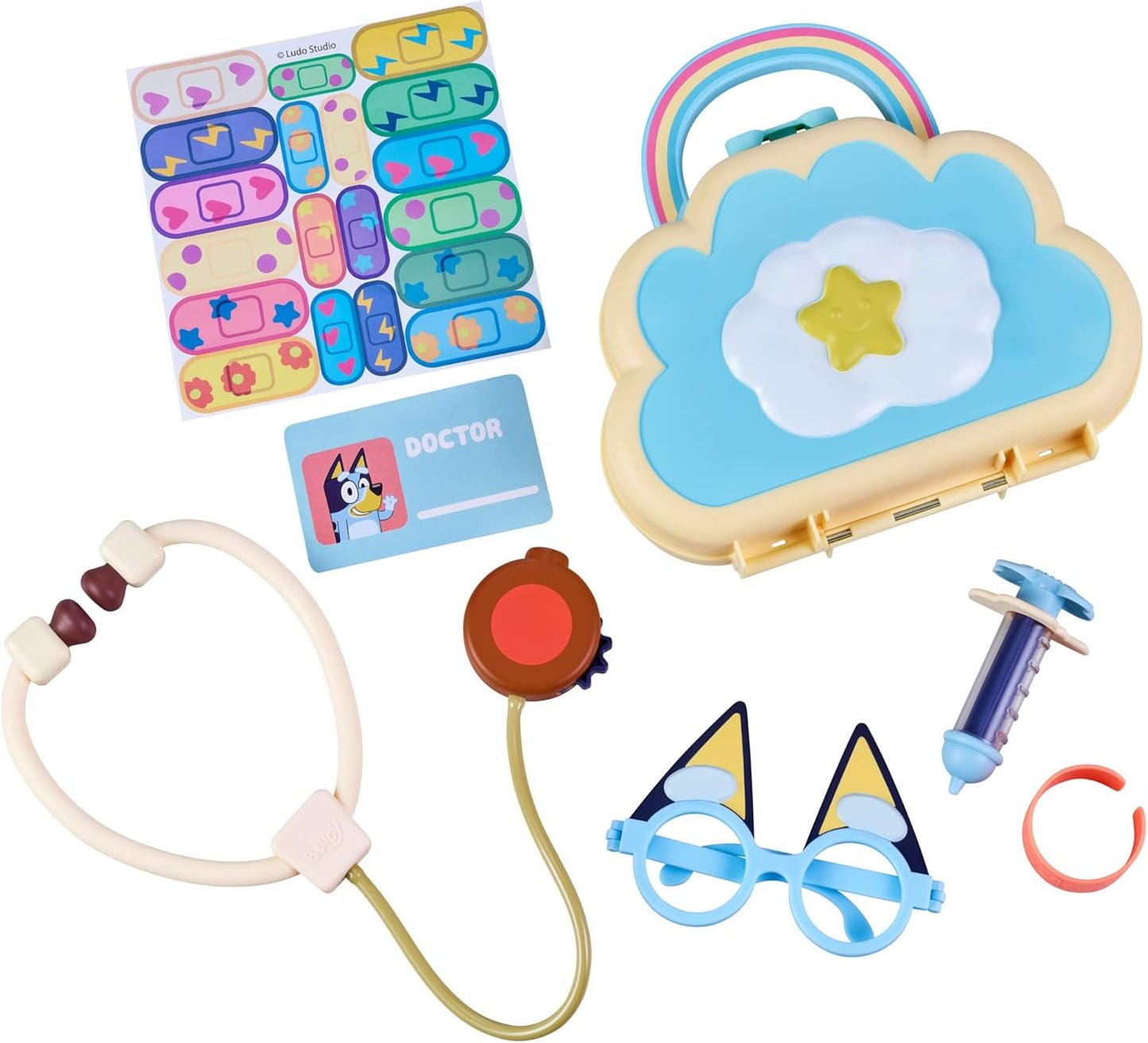 Bluey Cloud Bag Doctor's Set - 7-Piece Toy Playset