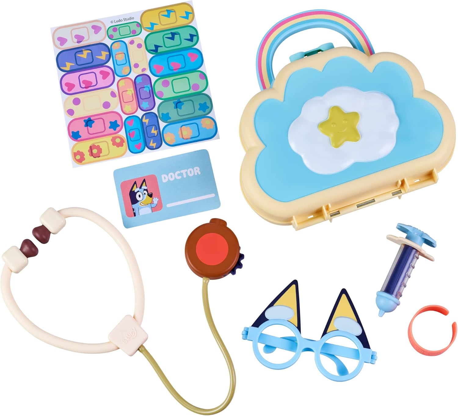 Bluey Cloud Bag Doctor's Set - 7-Piece Toy Playset