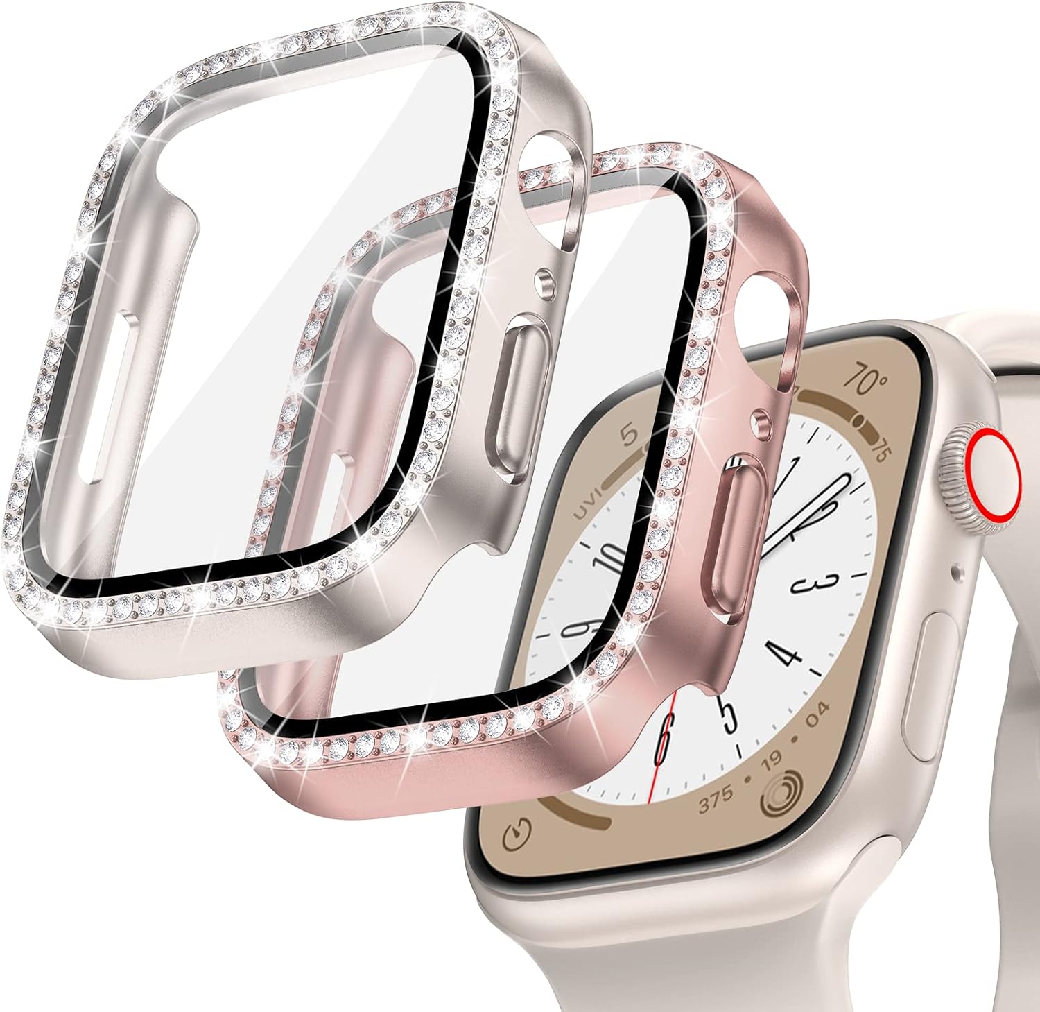Sparkle Up Your Apple Watch!  2-Pack Bling Case with Screen Protector