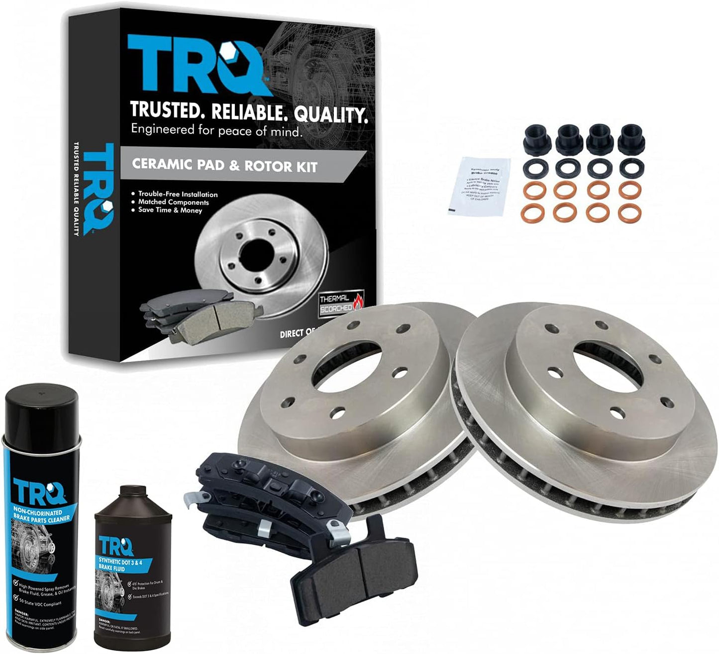 TRQ Front Brake Pad & Rotor Kit for Cadillac Escalade & More