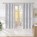 NICETOWN Greyish White Faux Linen Room Darkening Curtains 63 in - Cozy