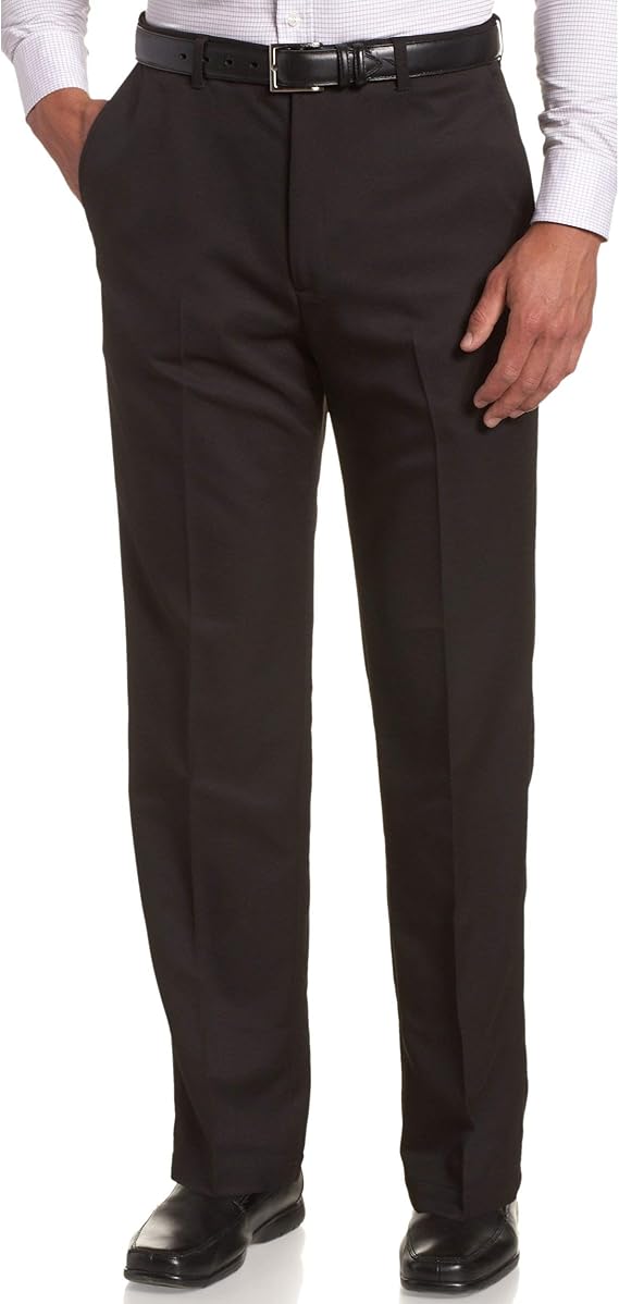Haggar Men's Premium No Iron Khaki Classic Fit Pleat Front Pants