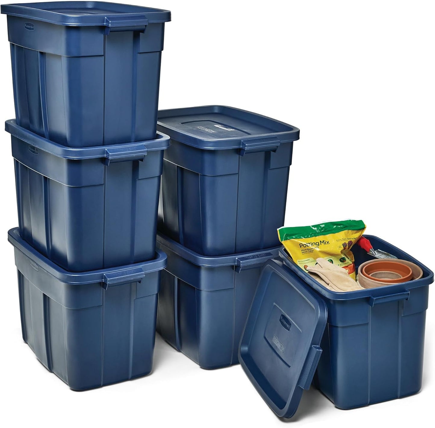 Rubbermaid Roughneck Tote 18 Gal Storage Bins for Versatile Use