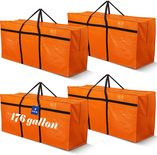 4 Pcs Large Moving Bags with Zipper and Handles for Storage