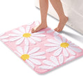 Pink Daisy Bath Mat 24x36 in - Cute Super Absorbent Bath Rug