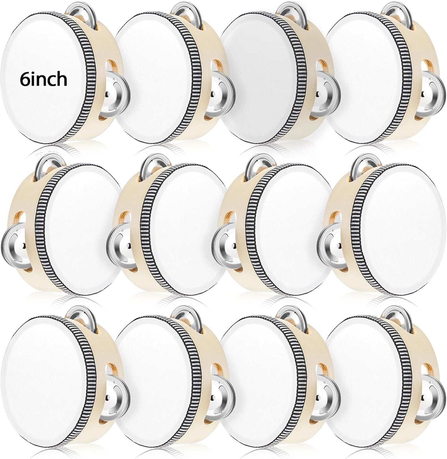 12 Pcs Wedding Tambourine Drum for Adults Hand Held Percussion