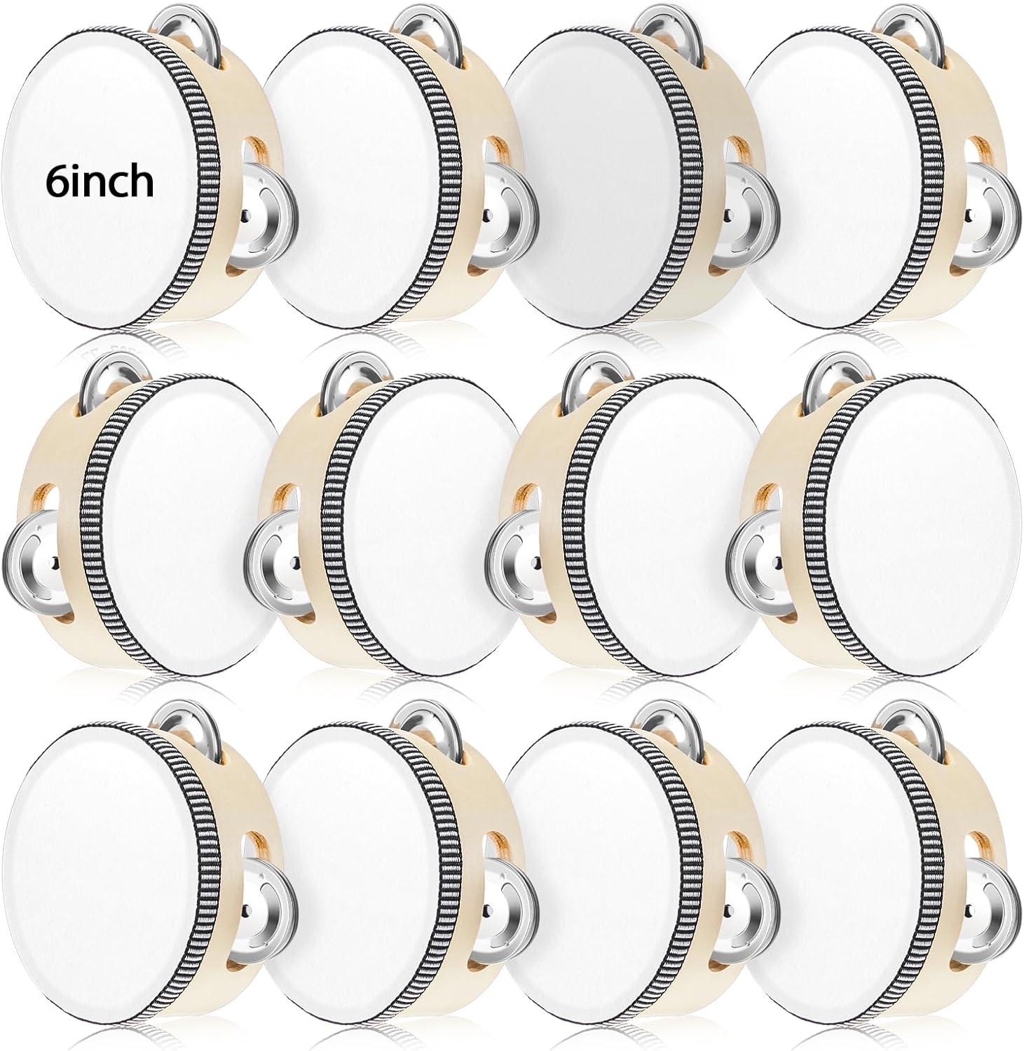 12 Pcs Wedding Tambourine Drum for Adults Hand Held Percussion