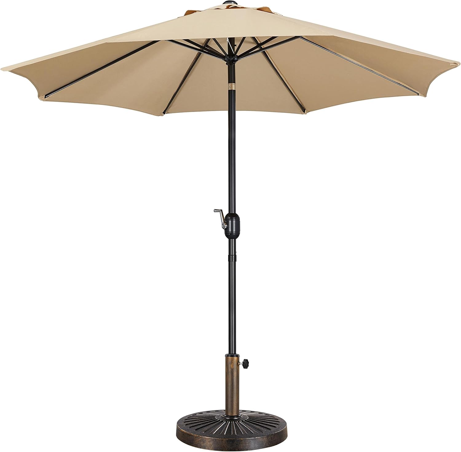 9FT Garden Table Umbrella with 30lb Base for Outdoor Comfort
