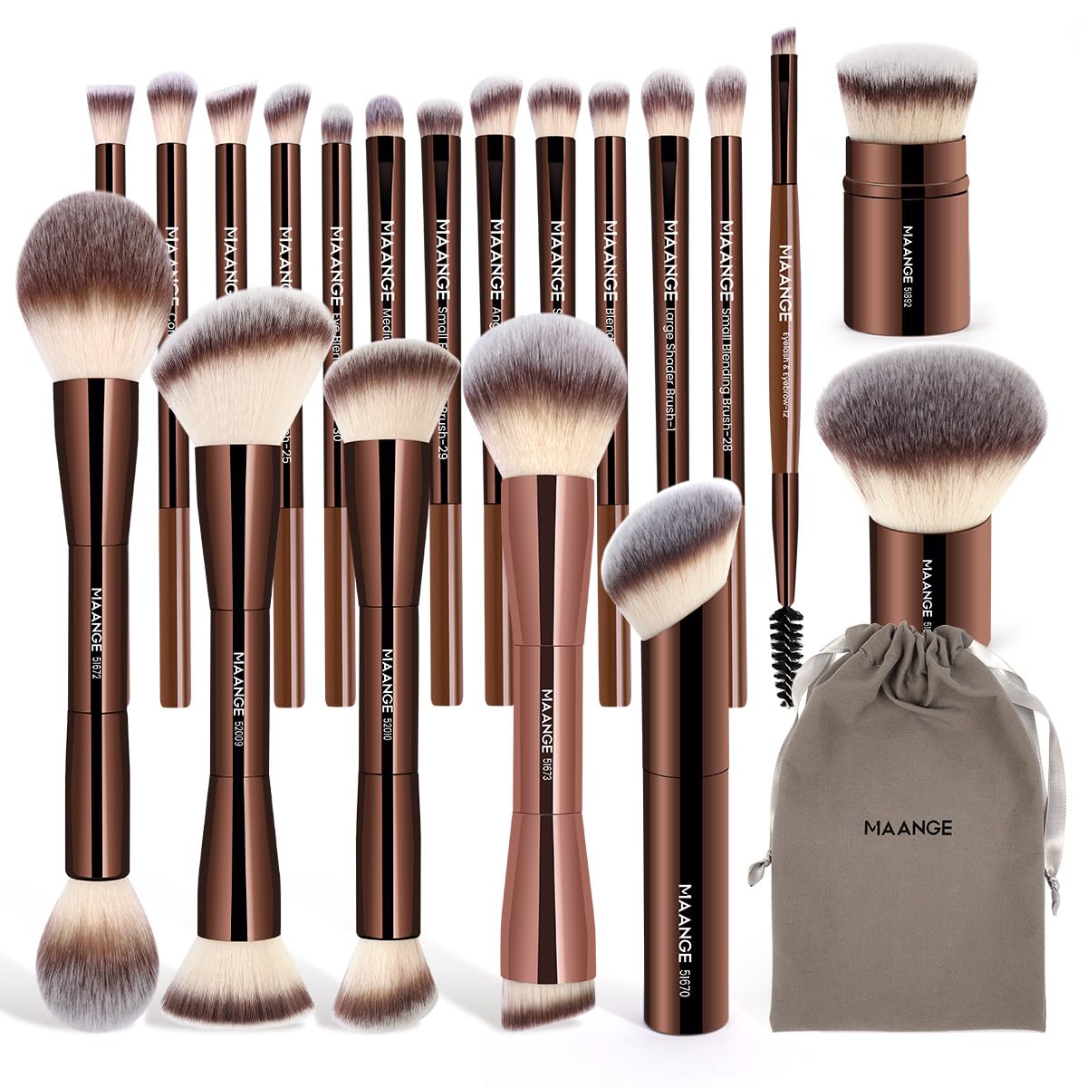 MAANGE 20 PCS Foundation Makeup Brush Set for Flawless Skin