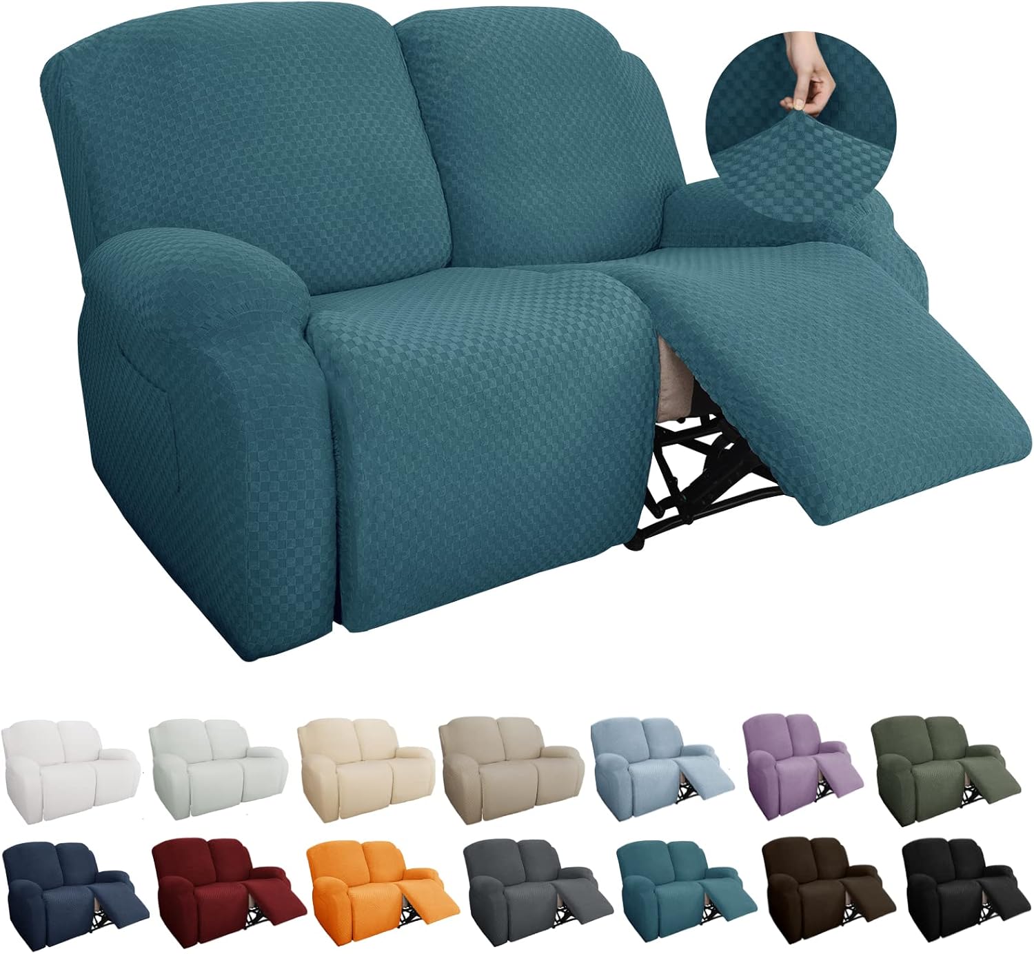 YEMYHOM Stretch Loveseat Recliner Slipcover with Pocket